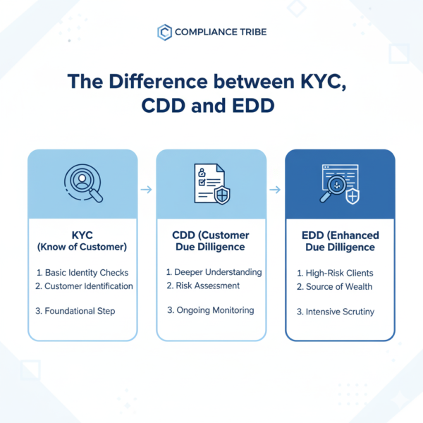 Difference between KYC, CDD & EDD